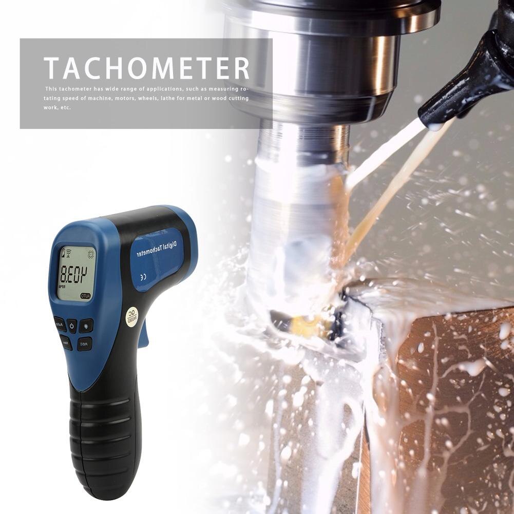 Digital Tachometer Non-Contact Measuring Range:2.5-99999RPM Digital LCD Motor Wheel Lathe Speed Meter