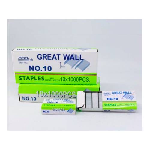 STAPLE WIRE GREAT WALL NO:10 WHITE 2 BOX (1000 X10)X2