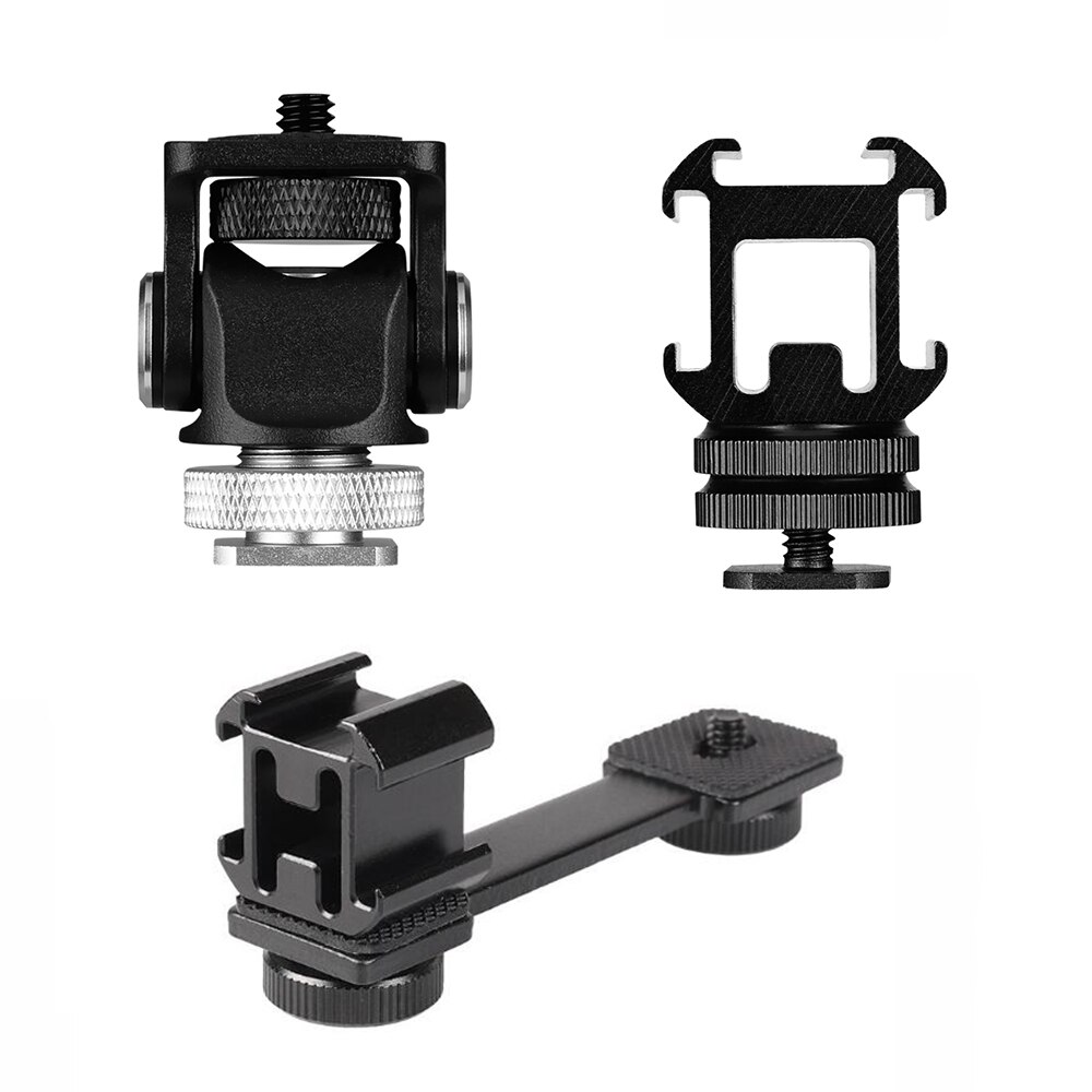 Triple Shoe Mount Adapter Flash Microphone Bracket Holder for Smooth 4 DJI Osmo Pocket Video Camera Gimbal Flash Accessories
