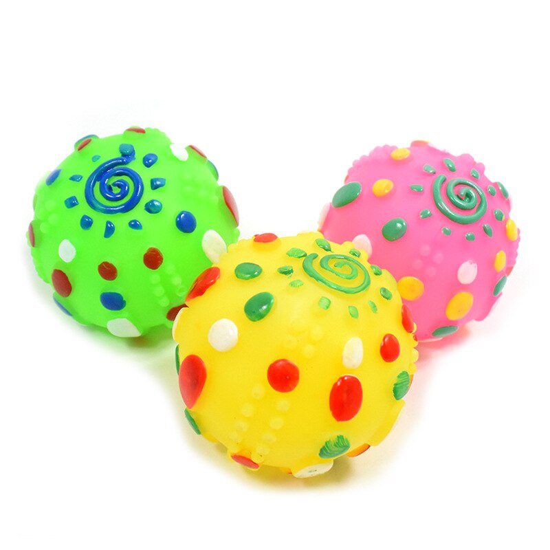 1 st diameter 6cm pipiga hundboll leksaker för små hundar gummi tugga valp leksak hund prylar hundar leksaker husdjur brinquedo cachorro: Runda 1-1 st