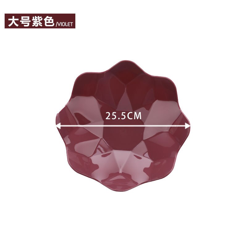 Fruitschaal Thuis Woonkamer Plastic Bloem Effen Opslag Container Kantoor Snoep Snack Zaden Moer Plaat Gedroogd Fruit Kom: large purple