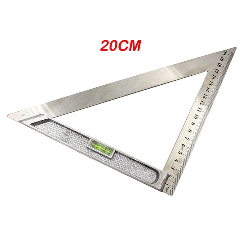 Warmmiki stål linjal trekant linjal horisontal kolonne 15cm/20 cmset firkantet sving linjal trebearbeiding trekant linjaler