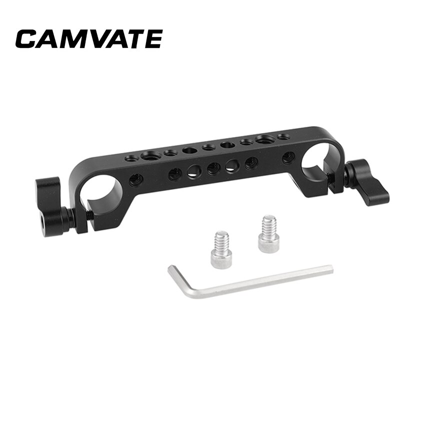 CAMVATE Dual 19mm Rod Clamp Railblock With 1/4" &amp; 3/8" Mounting Holes For DSLR Camera Shoulder Rig 19mm LWS Rod Support System