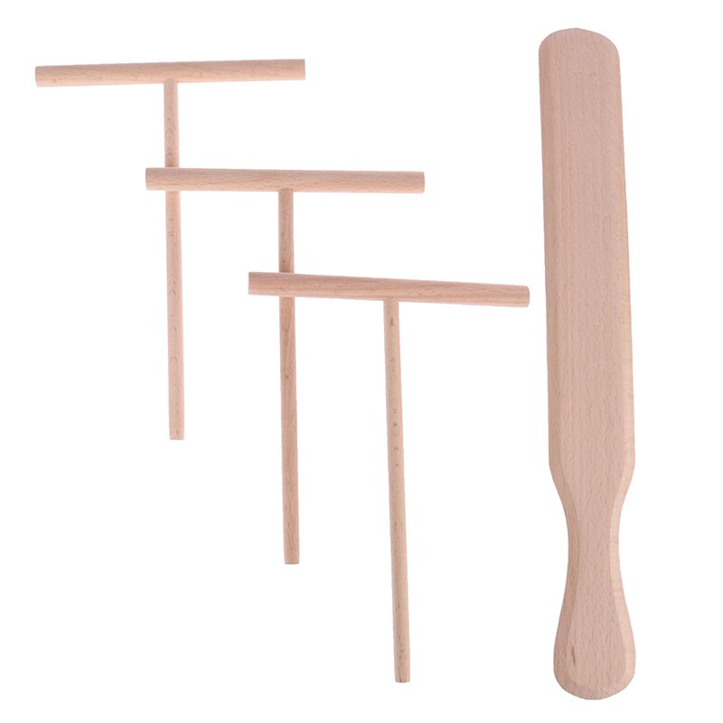 4pz pancake Utensili Da Cucina di Legno crepes Spreader e Spatola Tortilla Rastrello Pastella Diffusione Strumenti