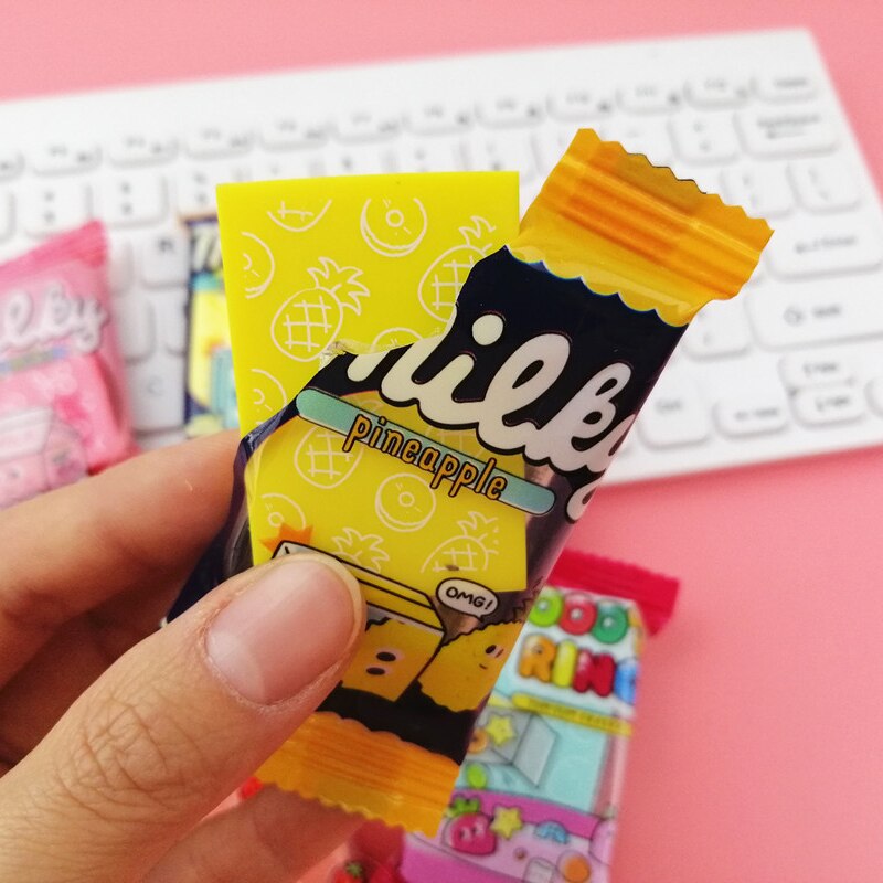 1X kreatywny mleczny cukierki gumowe gumki robić ołówków korekta szkolne biuro rysunek czyszczenie