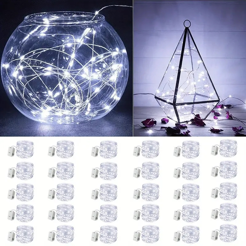 30 Packs Sprookje Lamp Batterij Werkende String Light 20 Led Mini String Licht Waterdicht Voor Bruiloftsfeest Diy Slaapkamer Decor: Cold White / 21-30W