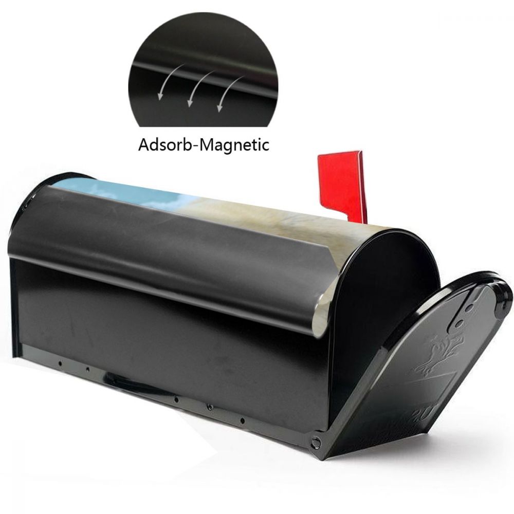 Lovely White Polar Bear Mailbox Cover ChristmasMailbox Wraps Magnetic Post Box Cover for Garden Yard