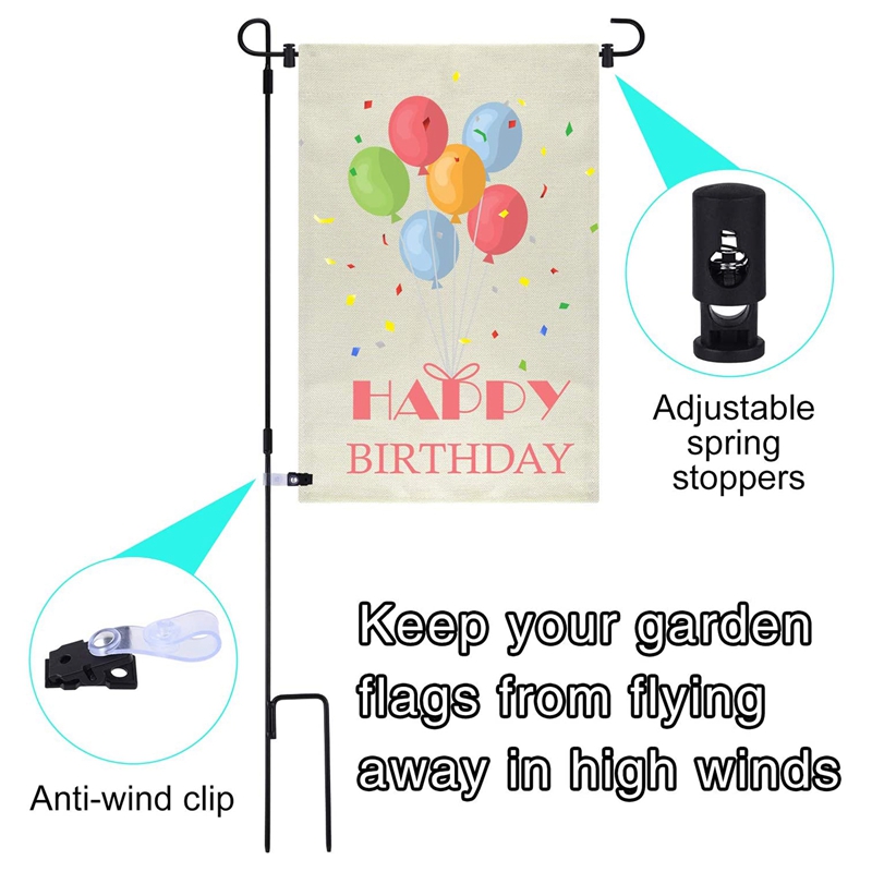 Luda Tuin Vlag Stand Metalen Tuin Vlag Pole Houder Met Tuin Vlag Stopper Anti-Wind Clip Voor Outdoor Decoratieve tuin Vlag