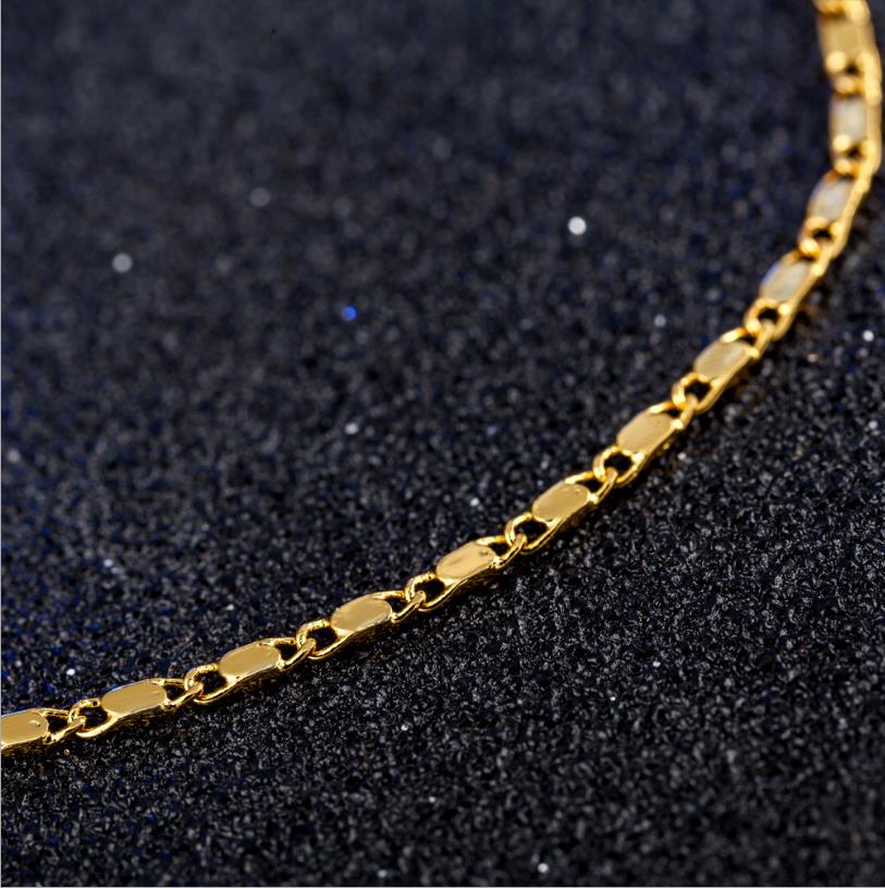 2MM Slim Women Men 585 Gold Color Anklets Tobilleras De Ouro Foot Jewelry Thin Link Chains 21+3CM Factory Jewelry 18 K Stamp