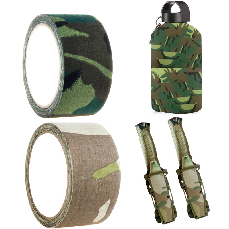 Ruban de camouflage auto-adhésif CamSolomon, bande ronde, bandage pour le camping en plein air, la chasse, furtif, 1,96 po x 5,5 verges, 5m
