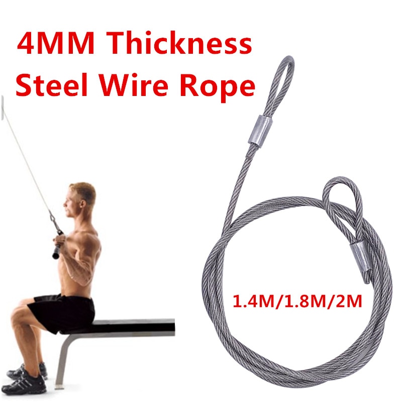 1.4M/1.8M/2M Replacement Home Gym Cable Multifunction Steel Wire Rope for Heavy Duty Weight Lift Pulley System Accessories