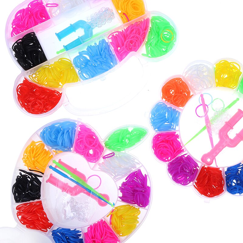 600pcs Loom Rubber DIY Band Bracelet Toys For Girl Craft Lacing Toy Woven Lace Bracelet Toy