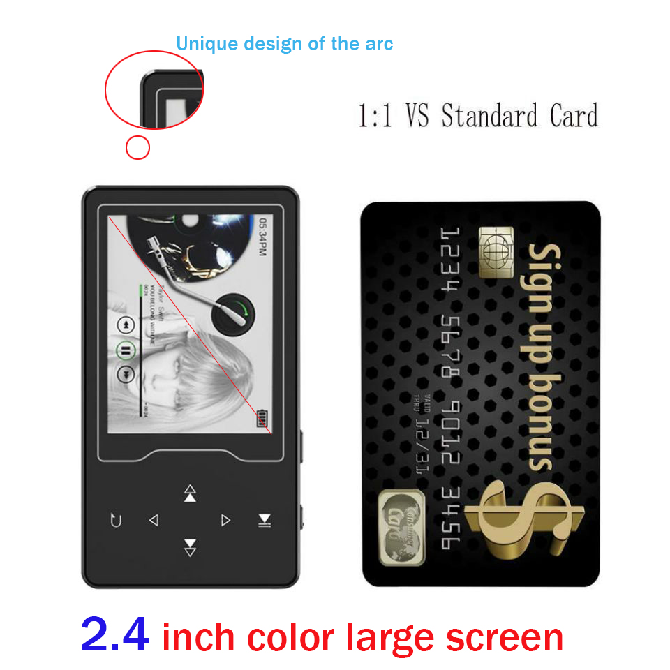 Bluetooth MP3 Speler Video Ultra-dunne Touchscreen MP3 Kan Horloge Nove Films Engels MP3 Speler Muziek Walkman MP3 fm Radio