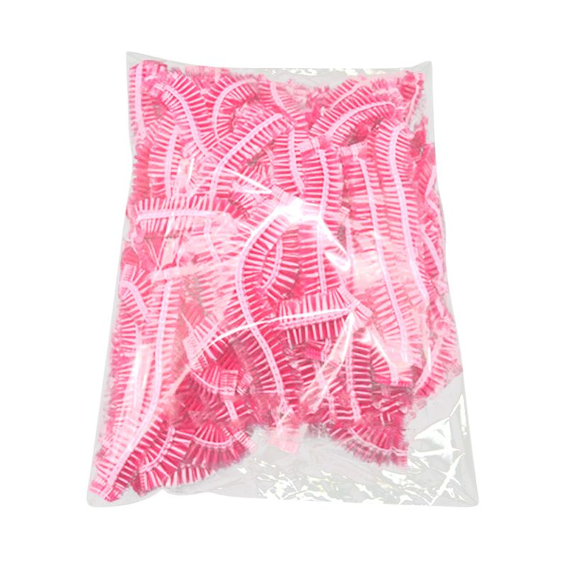 Bonnet de douche jetable en 100 pièces | Fournitures de salle de bain, capuchon de douche élastique en plastique imperméable: Pink