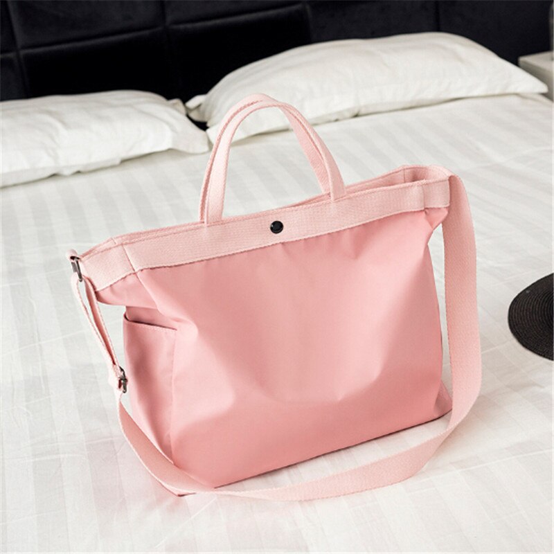 Kvinder natten over weekend rejsetaske damer solid håndtaske stor rejsetaske let bagage foldbare duffeltasker koreansk: Lyserød