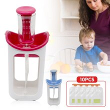 Baby Fruit Food Squeeze Station Baby Fresh Fruit Squeezer With 10 Food Pouches Fresh Fruit Juice Dispenser Food Squeezer