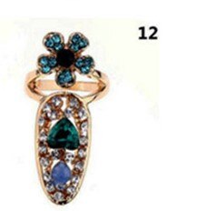 Trendy krone finger negle ringe til kvinder pige dame justerbar åbning ring fingernegl beskyttende kvindelige smykker: 12