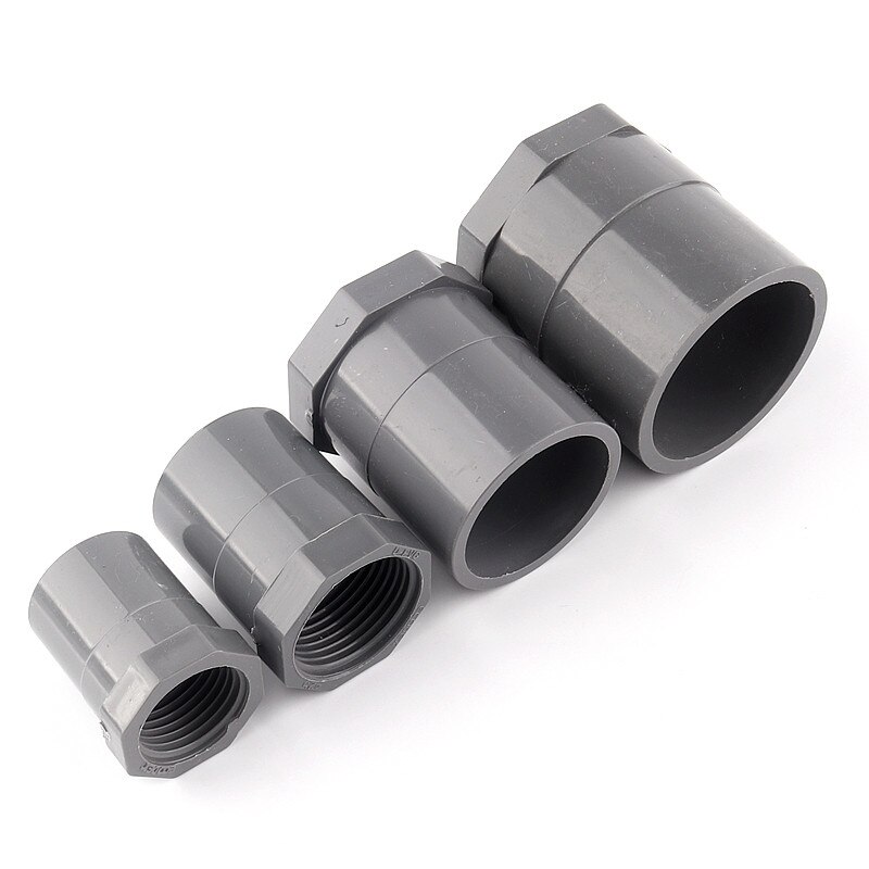 1~5pcs 1/2″~2″ Inch PVC Female Thread Straight Connector Water Pipe Joint Aquarium Fish Tank Parts Garden Irrigation Adapter