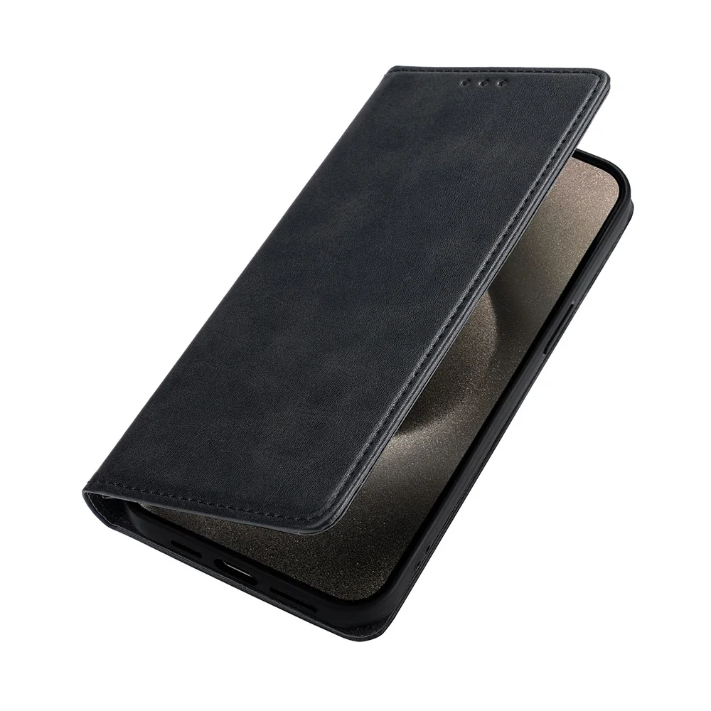Redmi A2 Hülle, modische Leder-Brieftaschen-Buchhülle für Xiaomi Redmi A1 A2 A1 Plus A2 Plus, magnetische kippen-Handyhülle mit Kartenfächern: Baumwoll stoff / Schwarz