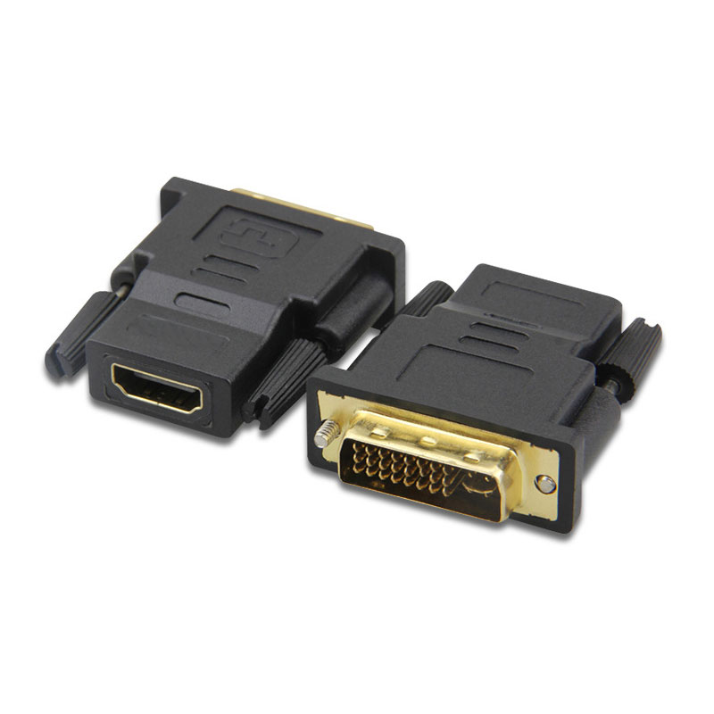 2Pcs Dvi Male Naar Hdmi-Compatibel Vrouwelijke Adapter Dvi (24 + 5) naar Hdmi-Compatibel Splitter Connector