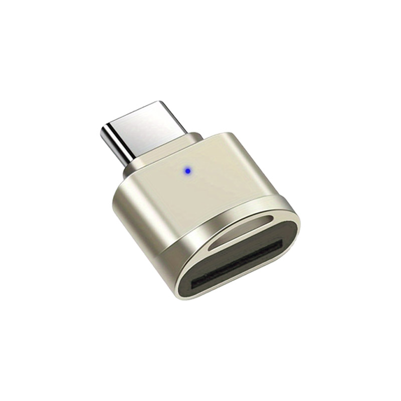 USB C TF Card Reader, Portable OTG Card Adapter for Android Phone, Camera, Laptop, Mini Metal Type-C Card Reader: Silver