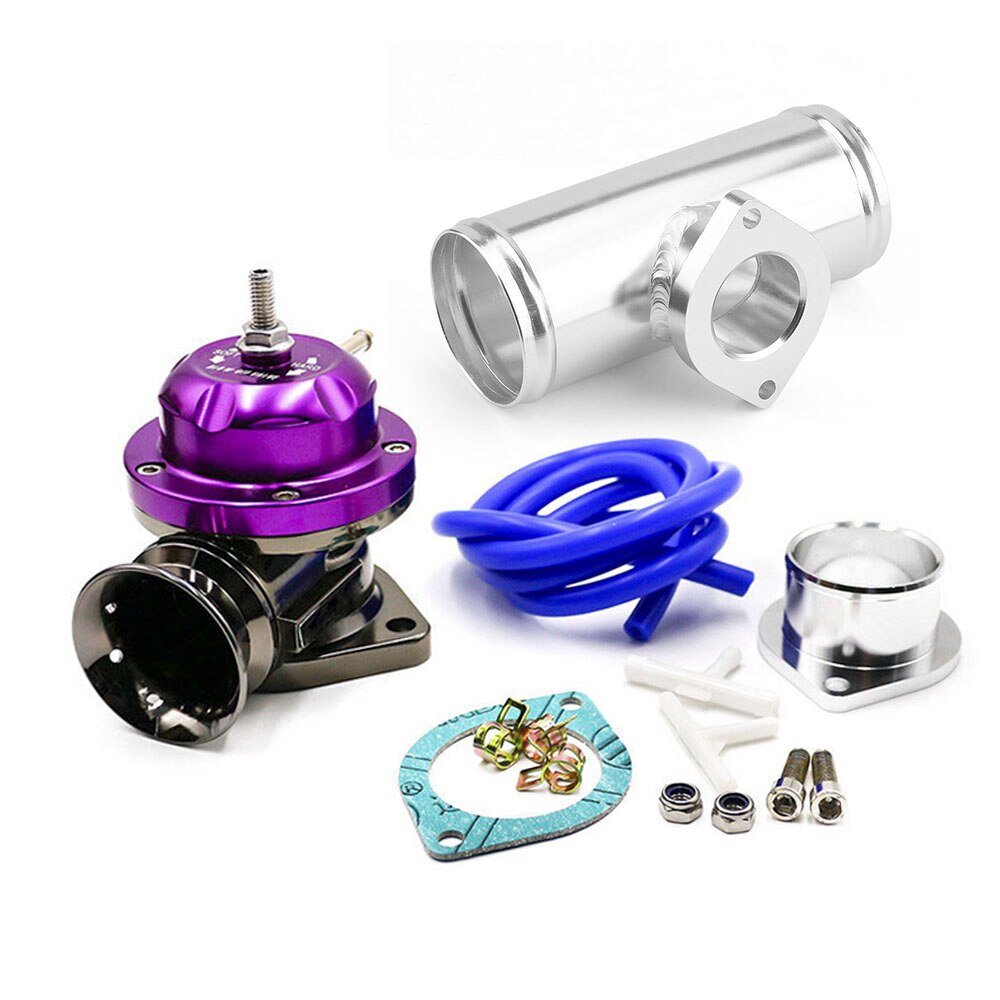 Type-rs turbo blow off ventil justerbar 25 psi bov med 63mm 2.5 "flange rør til gd-rs fv rz blow off ventil adapter l = 150mm: Lilla