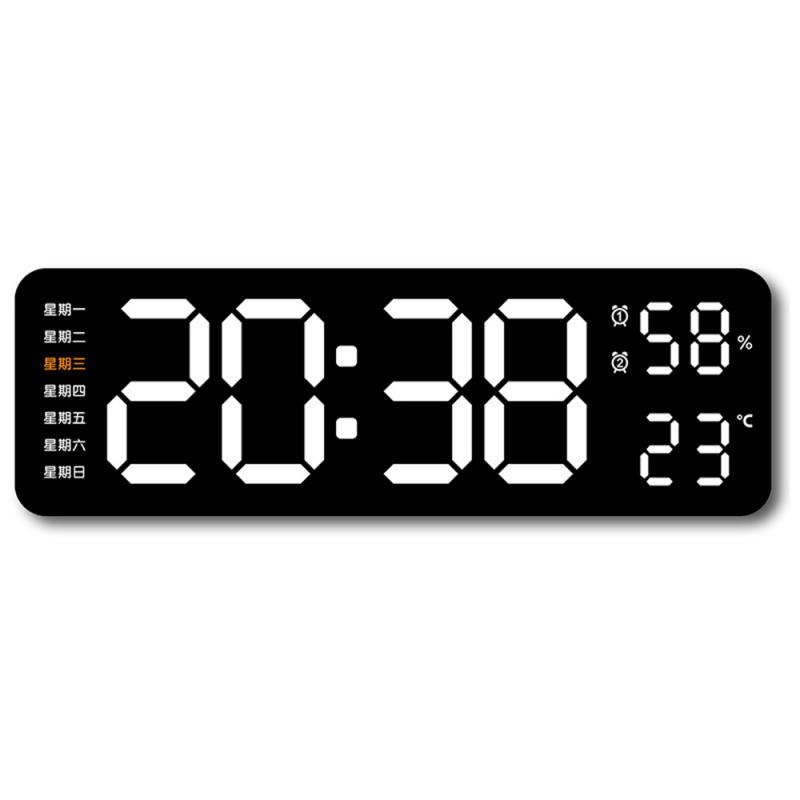 LED-Digital-Wanduhr, großes Anzeige, batteriebetriebener Wecker mit Temperatur, Datum, Woche, Schreibtisch und Wanduhr, Часы Espero: Lila