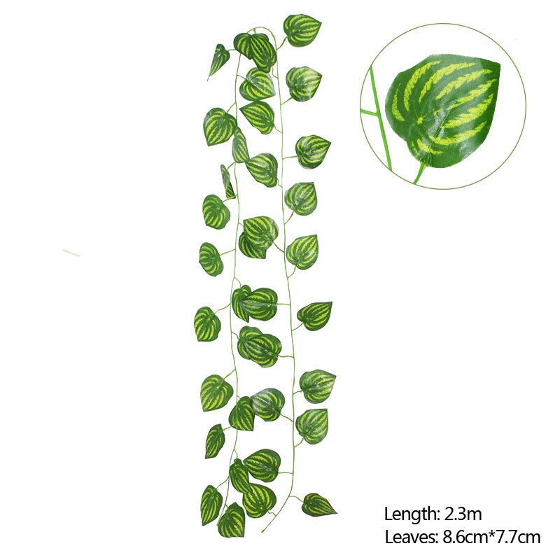 1/2/3/5pcs 2.3m Artificial Ivy Leaf Plants Vine Green Leaves Ivy Wedding Party Home Bedroom Flowers Rattan Wall Hanging Garlands: G04 / 5pcs