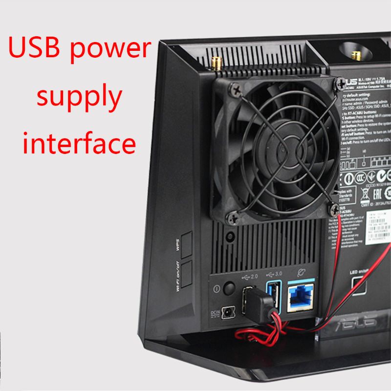 1Set Koelventilator Usb Fan Koeler Voor A-SUS RT-AC68U/AC86U/AC87U/R8000 Router