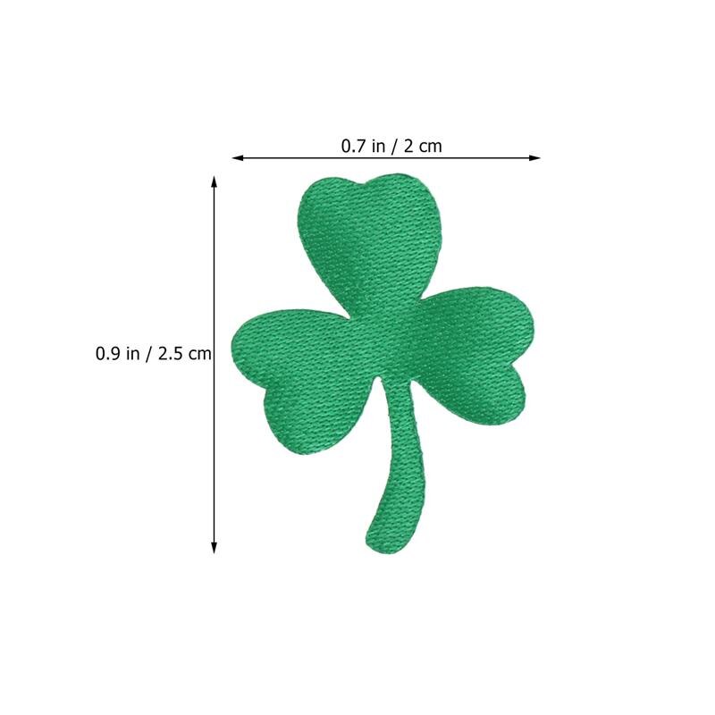 100/200pcs Green Clover Sewing Patches Self Adhesive Appliques Mural Sticker Shamrock DIY Patches Wall Decor Accessory