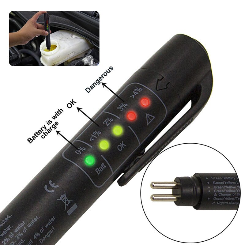 Universal car accessories Brake Fluid Tester diagnostic tools Accurate Oil 5 Leds Auto Vehicle brake fluid testing tool