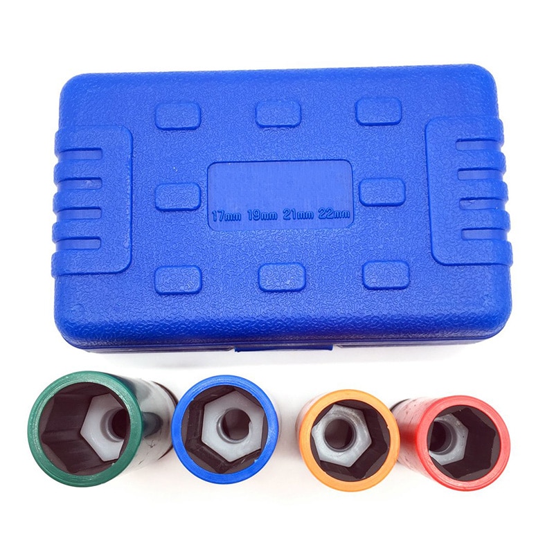 1/2-Inch Drive Impact Deep Socket Set with Color Plastic Protective Sleeves,CR-MO Material Metric 4-Piece