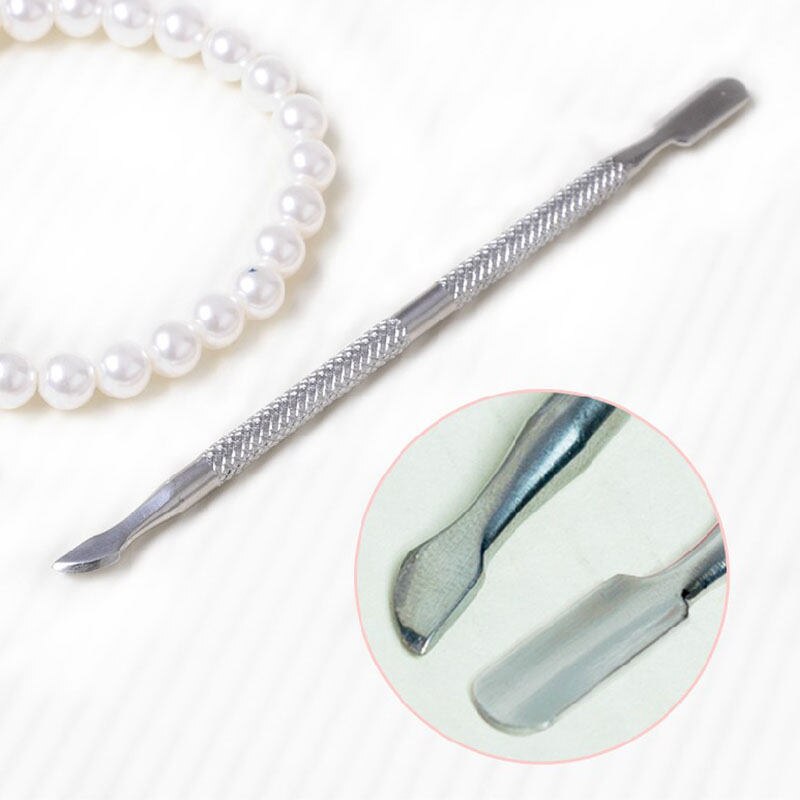 1Pc Nail Art Gereedschap Rvs Nail Cuticle Pusher Spoon Remover Nail Care Cleaner Manicure Nail Art Pedicure Tool