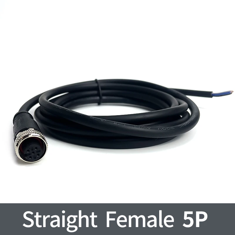 2 Meter M12-Sensor-Stecker, wasserdichter Kabelstecker, männlich und weiblich, 4, 5, 8, 12-polig, PVC, integrierte Spritzguss-M12-Stecker: Lavendel / Unter 5 Stücke