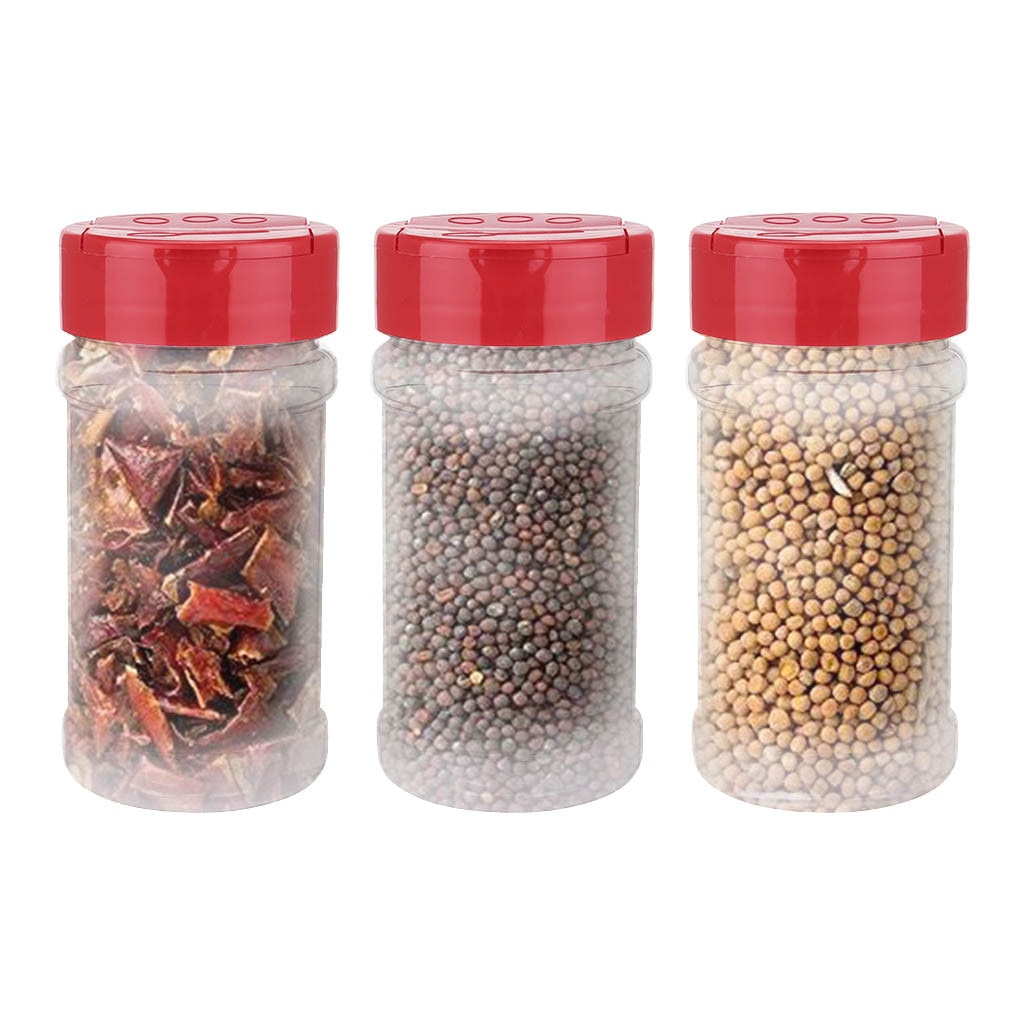 4PCS Spice Jar Seasoning Box Kitchen spice rack Spice Storage Bottle Jars Transparent PP Salt Pepper Cumin Powder Box tool#h3