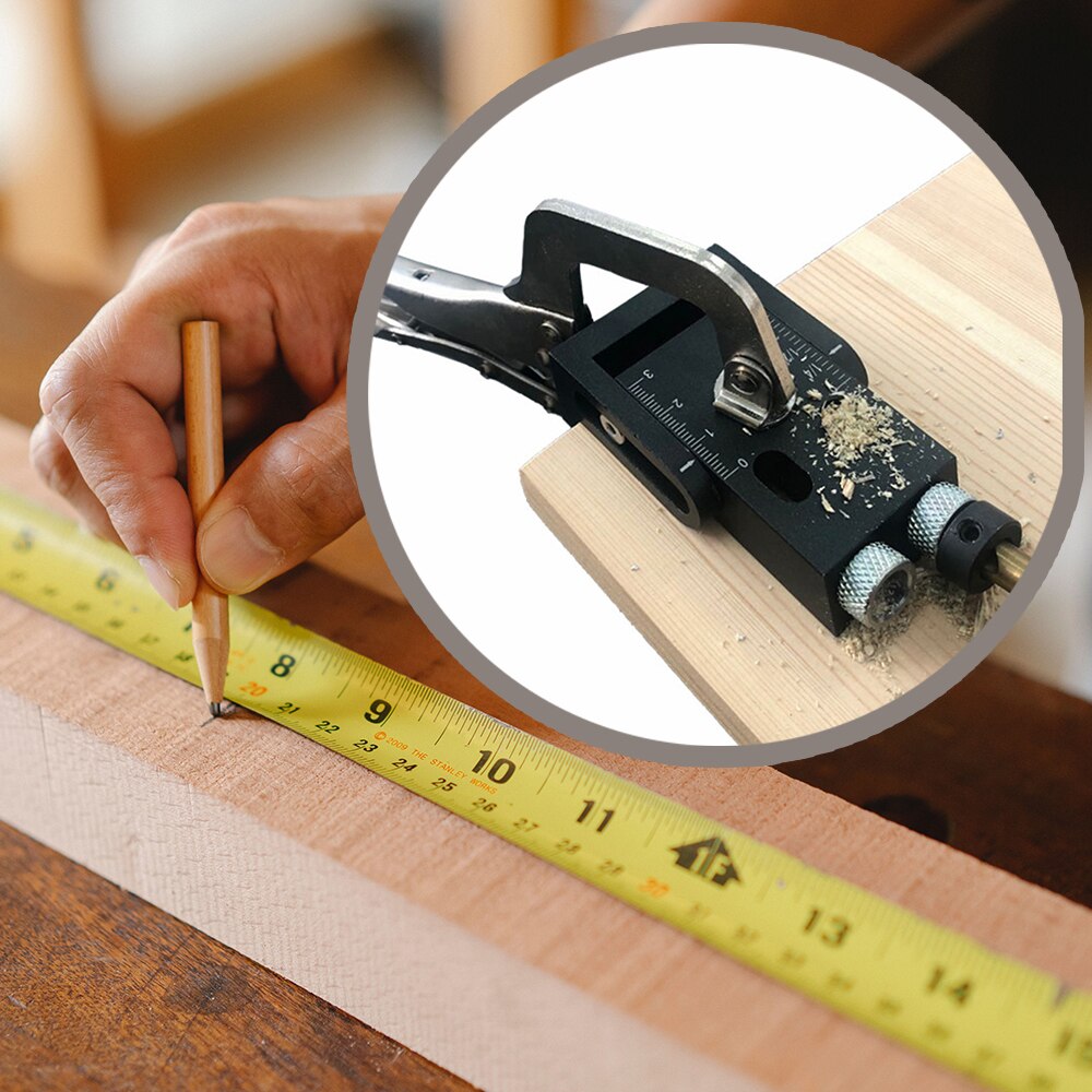 8/15/16pcs Pocket Hole Jig Kit Woodworking 15 Degrees Guide Oblique Drill Angle Hole Locator Locating Pin