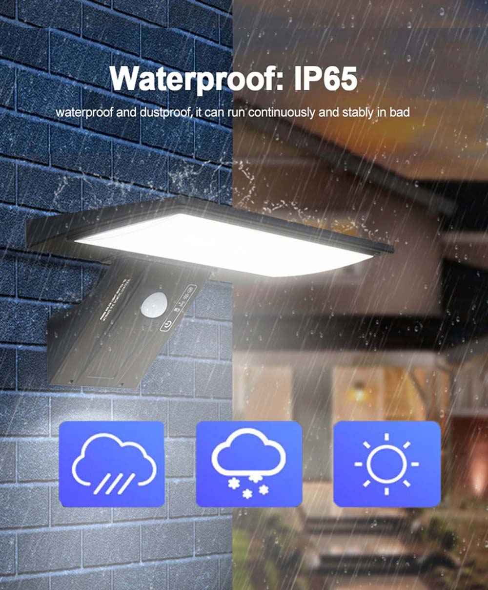 Buitenlampen op zonne-energie Tuinmuur Bewegingssensor Straatgazonlicht IP 65, waterdicht Warm wit Binnenplaats Zonne-energie Spotlighting