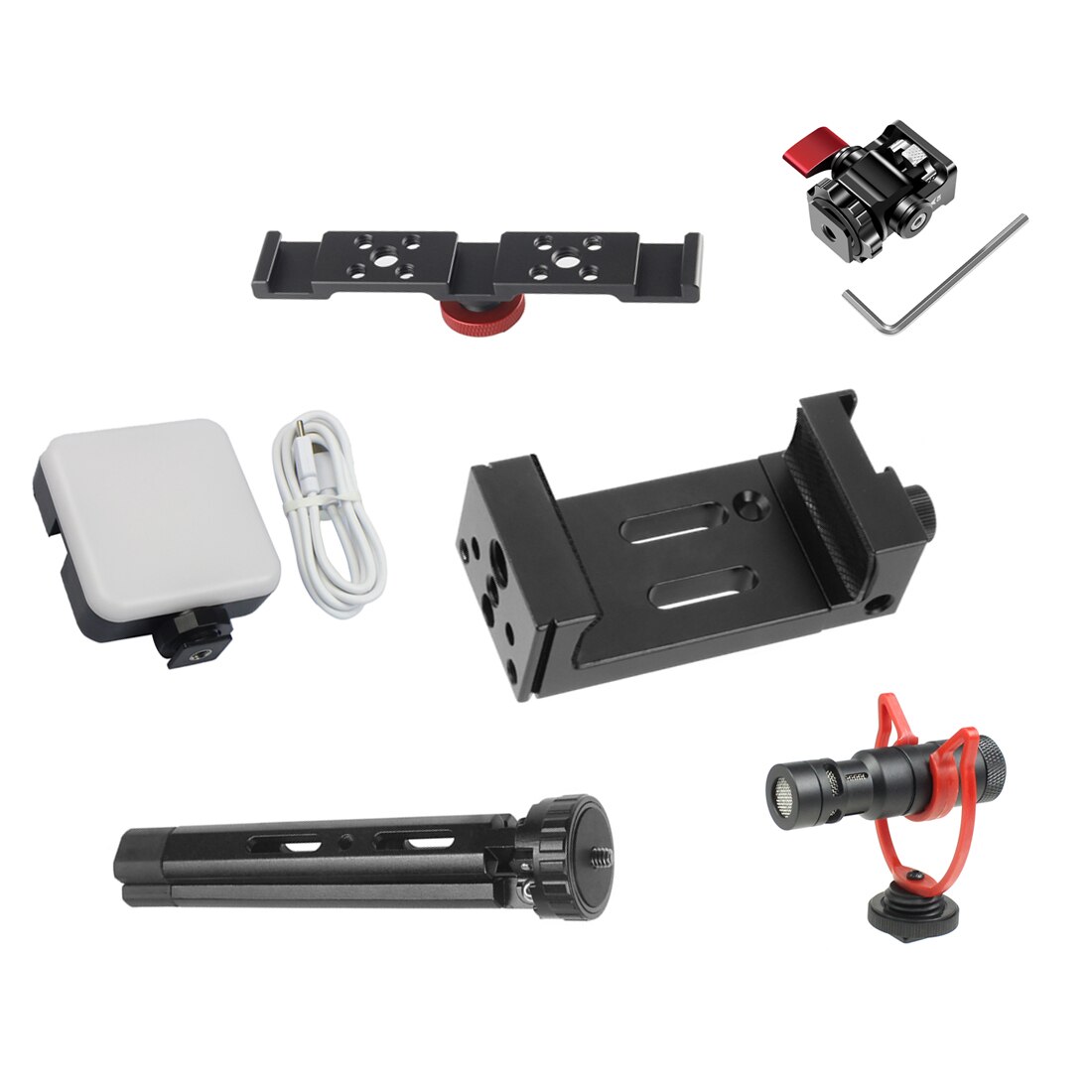 Mobile Phone Vlog Live Desktop Tripod Holder Microphone Bracket Light Stand Mount Selfie Stick for Zhiyun Weebills Gimbal