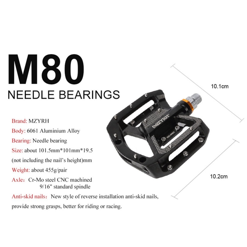 Mzyrh Aluminum Alloy Bicycle Pedals Platform Mountain Road Bike Bearing Pedals Riding Bike Accessories