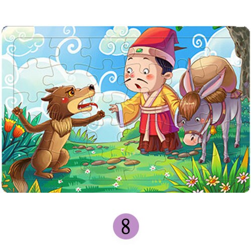 3D Puzzles Wood Jigsaw Puzzle for Kids 30Pieces Blocks Cognitive Education Baby Toys Cartoon Animals Puzzle Toy Games Xmas: 8