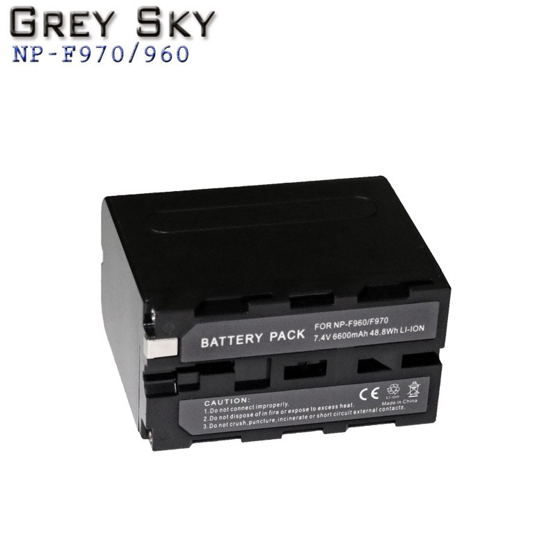 Haute capacité 7.4v 6600mAh NP-F970 NP-F960 NP F970 NP F960 batterie d'appareil photo numérique + chargeur USB pour batterie Sony NP-F960 NP-F970