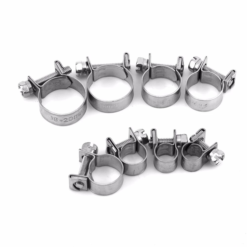 10 stücke/einstellen 304 Edelstahl Mini Schlauch Klemme Kleine Befestigung Rohr Klemmen Marine Edelstahl Rohr Klemme Armaturen Kraftstoff linie Clips Klem