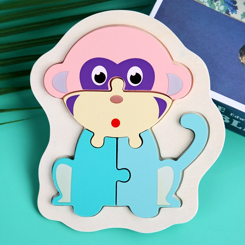 Kids Wooden Puzzles Macaron Colorful Animal Jigsaw Puzzle Toys For Toddler Puzzle Early Educational Toys For Child: 04