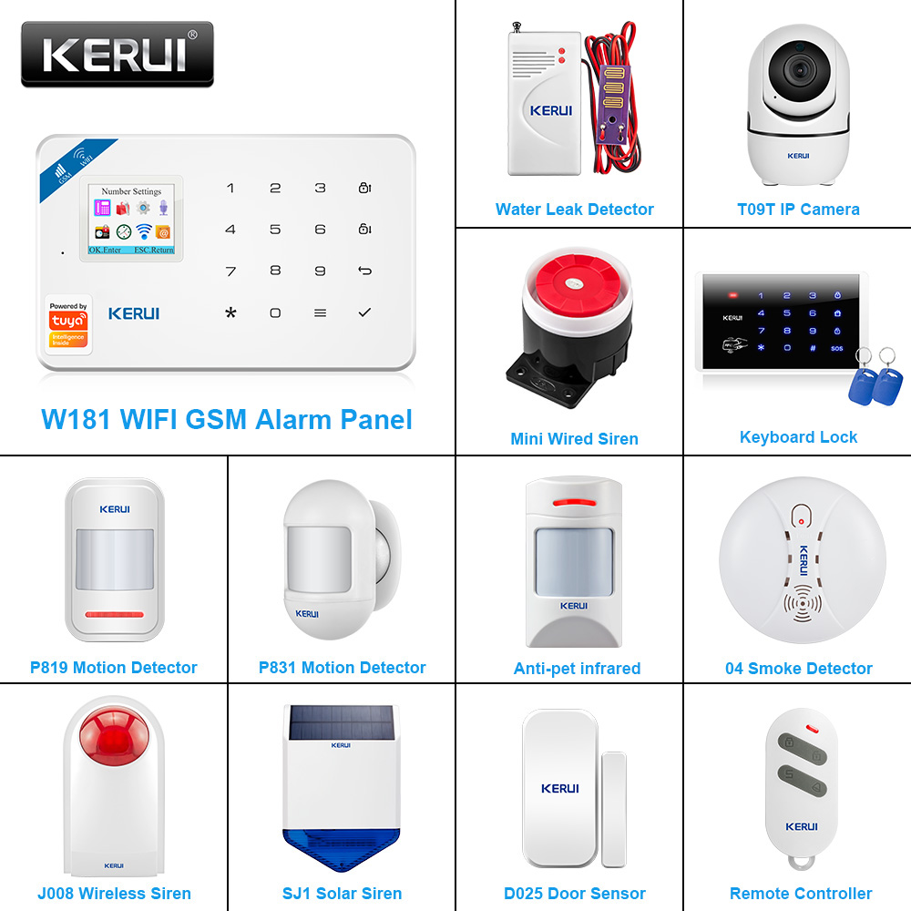 KERUI W18 WIFI Wireless GSM Alarm System Eas Kit Home Security Alarm Host With Siren Home Security Alarm Host APP Remote Control