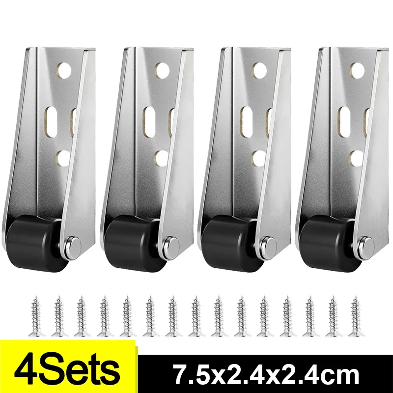 1/12 juegos de ruedas de puerta corredera direccionales verticales de polea de pista de puerta lateral silenciosa Mini rueda suave sin esfuerzo para muebles del hogar: Rojo