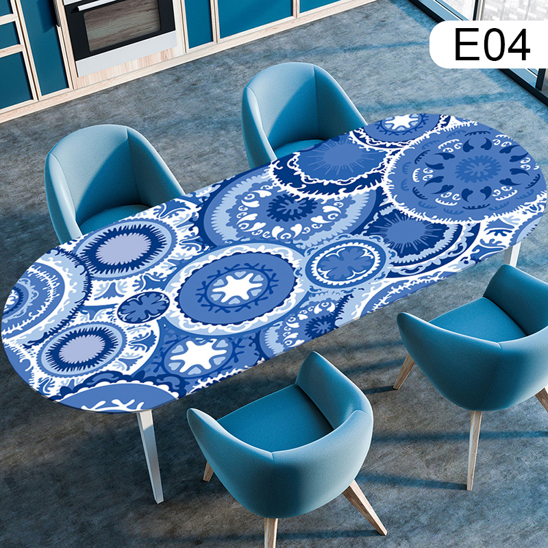 Oval Table Cover Waterproof Oil-Proof Tablecloth Elastic Kitchen Dining Wedding Party Table Cover Outdoor Courtyard Home Decor: Burgundy / 132*178cm