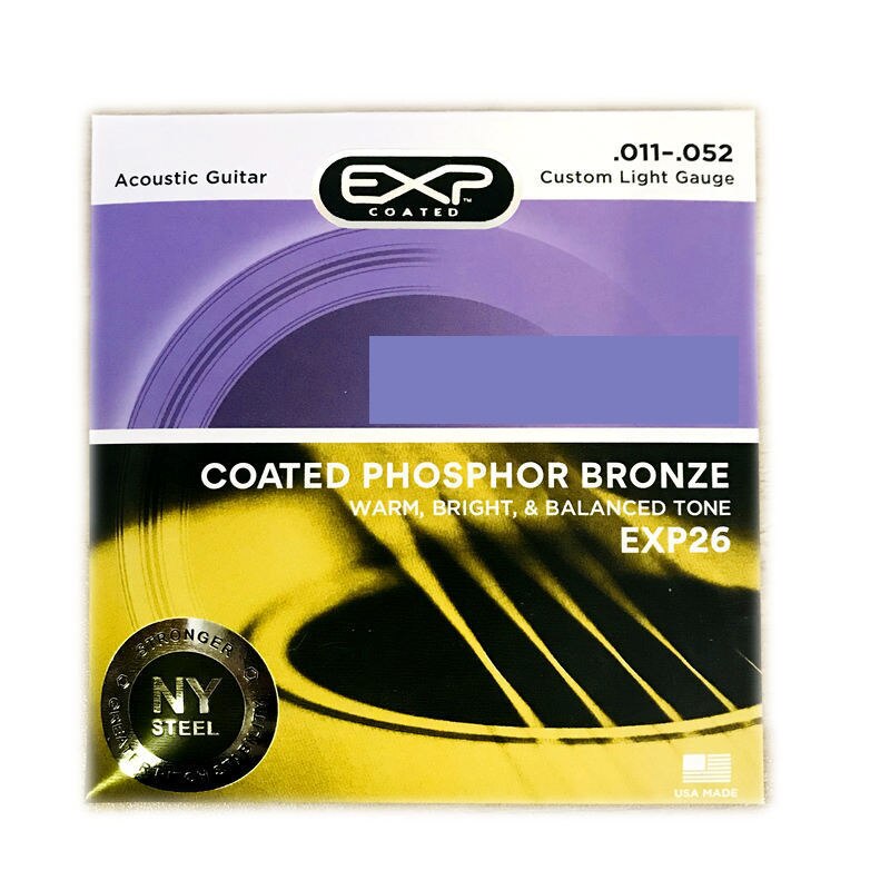 Acoustic Guitar String One Set Of 6 Strings Bronze Material Full Bright Tone Extra Light Gauge Electric Guitar Strings sets: EXP26