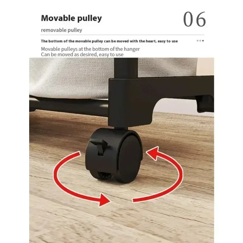 Double cintre Mobile étagère à vêtements tige unique vêtements sol chambre télescopique cintres de sol support de rangement