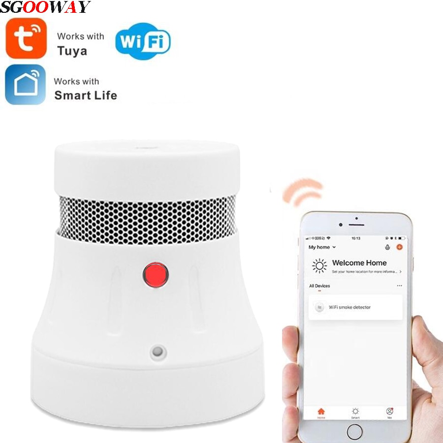 Tuya High Sensitivity Smoke Alarm Fire Protection Wifi Smoke Detector Smoke Combination Fire Alarm Home Security System Fire