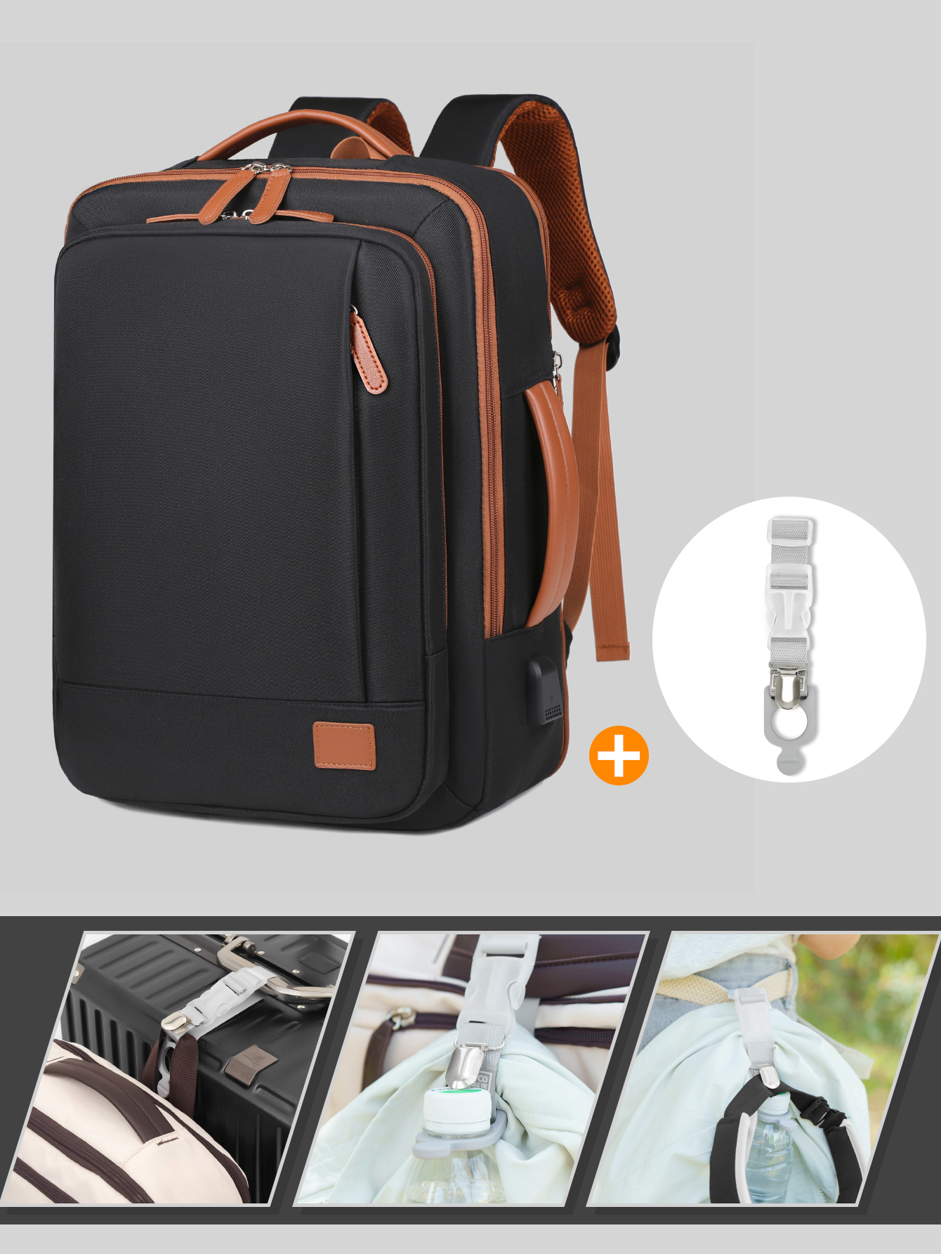The Unisex Backpack for Short-Distance Business Trips, Lightweight Travel Bag, Computer School Bag Storage Bag Combination: Clear